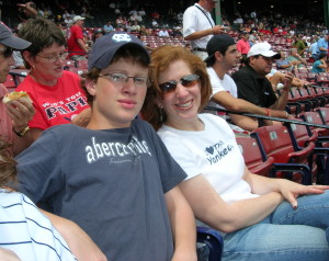 Andrew & Mom at a Red Sox game